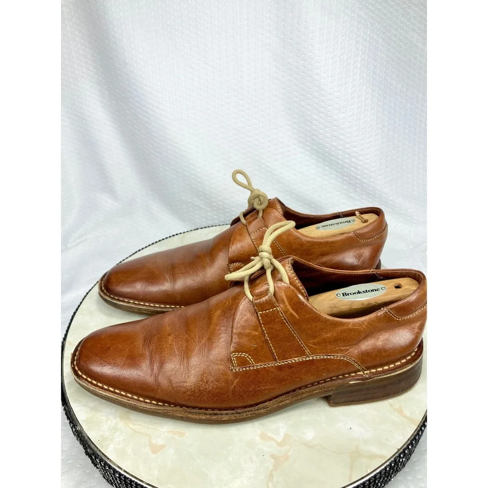 Cole Haan Leather Lace Up Derby Dress Shoes Mens 9.5 Brown Professional Preppy